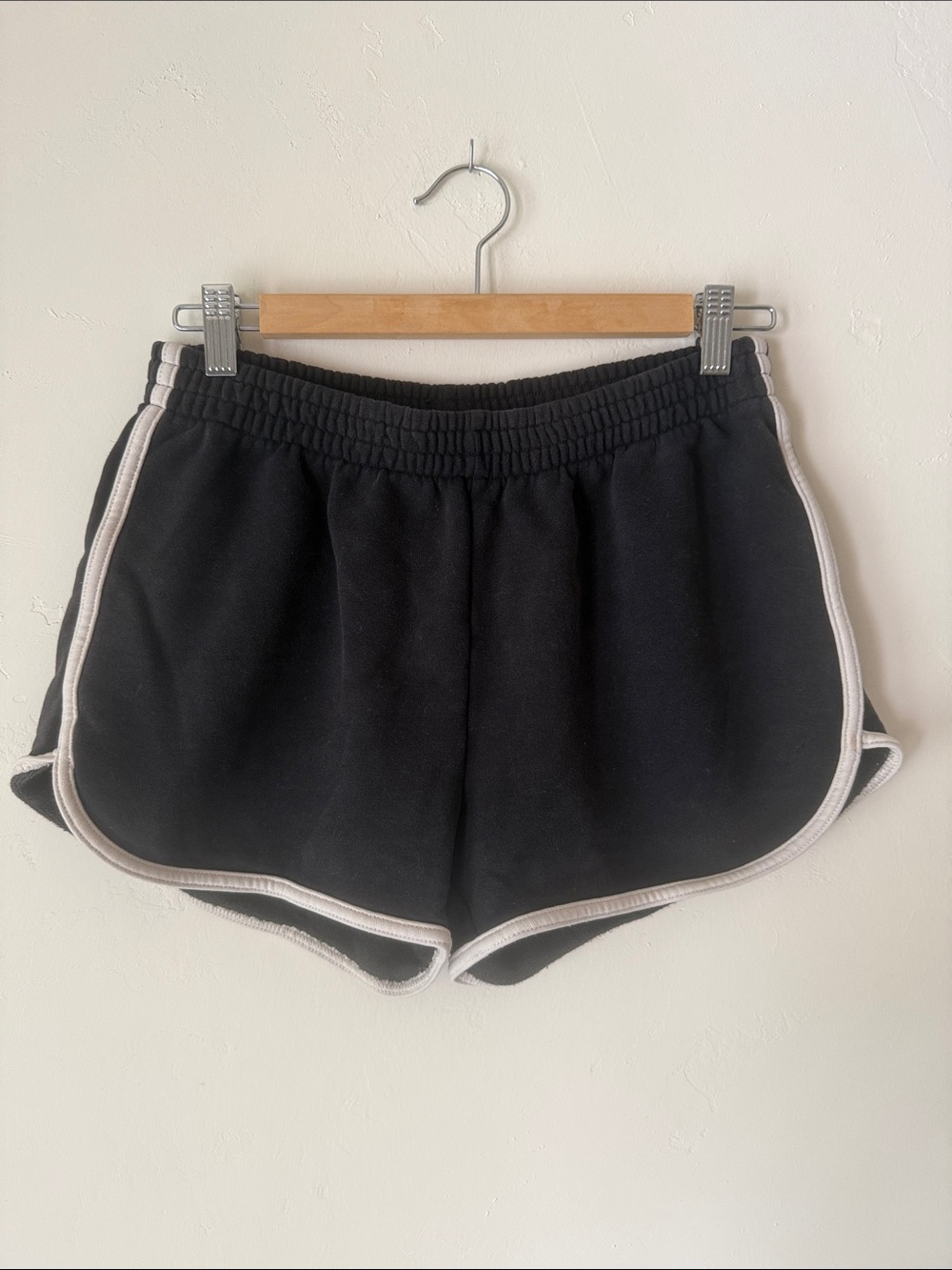 aerie Black Athletic Shorts with White Trim